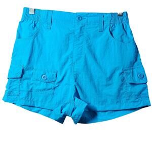 Blue Nylon Cargo Athletic Shorts Size Medium